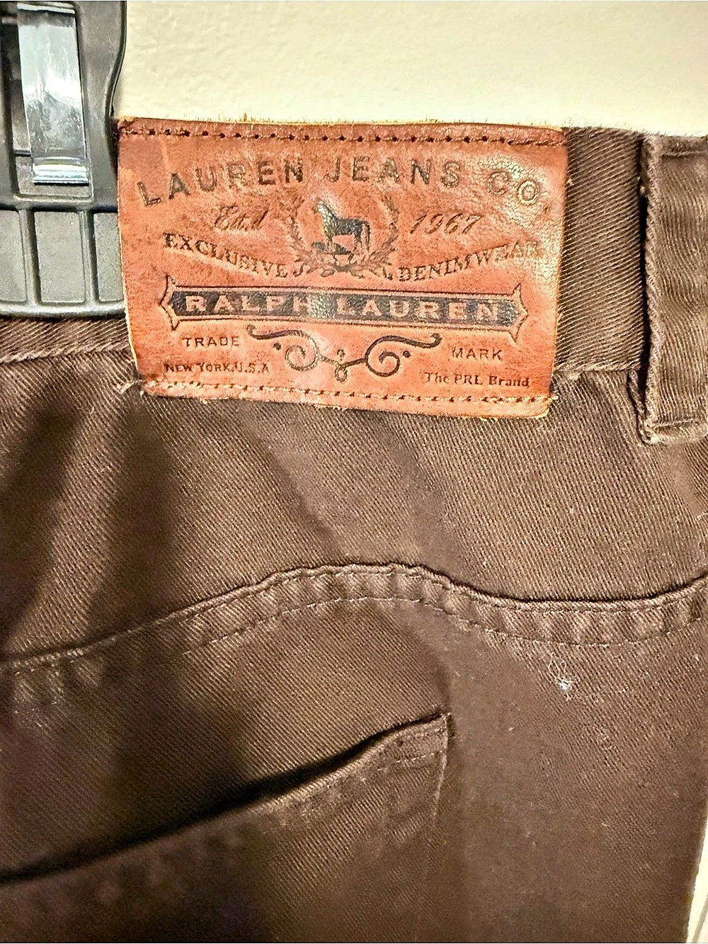 Ralph Lauren Lauren Jeans Company Straight Leg Jeans Brown Waist 20W - Picture 3 of 5